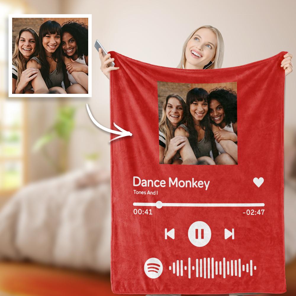Custom Scannable Spotify Code Blanket Friends Photo Blankets