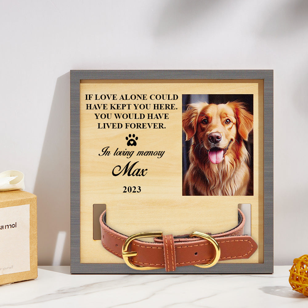 Custom Photo Memorial Standing Frame Pet Loss Gift Pet Collar Holder Dog Bereavement for Pet Owner - auphotomugs