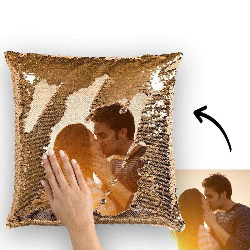 Custom Sequin Pillows Personalized Photo Sequin Cushion 15.75inch * 15.75inch